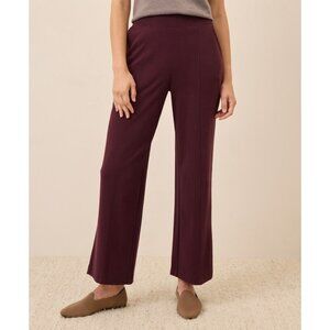 Pact Organic Airplane Pintuck Wide Leg Pant -Windsor Wine